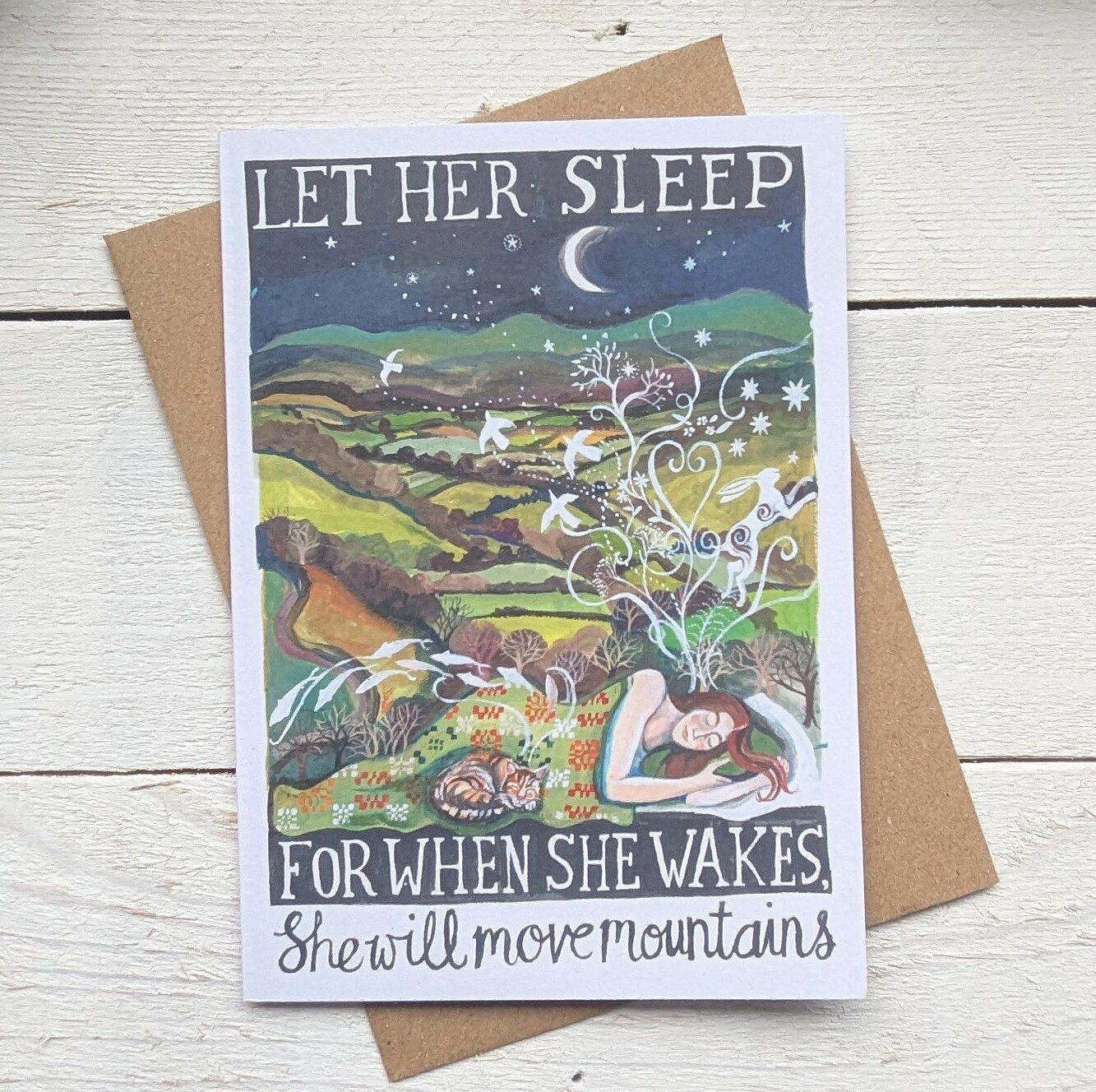 'Let Her Sleep' Greetings Card