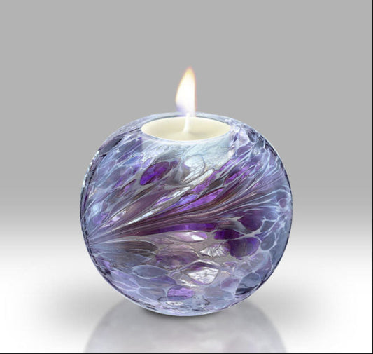 Friendship Glass Lustre Votive Tea Light Holder - Lilac