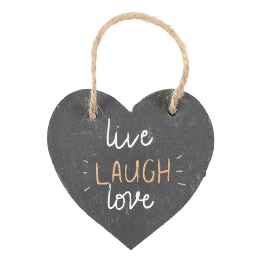 Live, Laugh, Love' Slate Hanging Heart