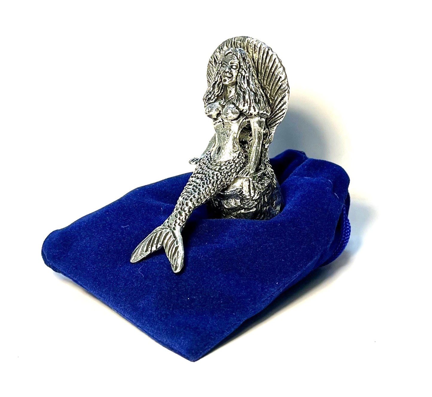 Cornish Pewter Mermaid on Shell Throne Figurine
