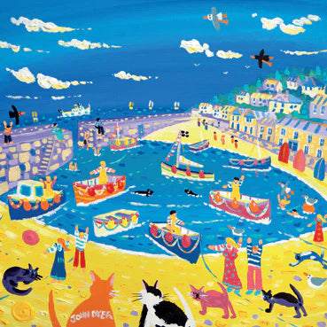 'Mousehole Cats' Greeting Card