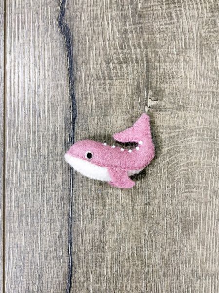 Handmade Hanging Felt Whale, 100% Wool