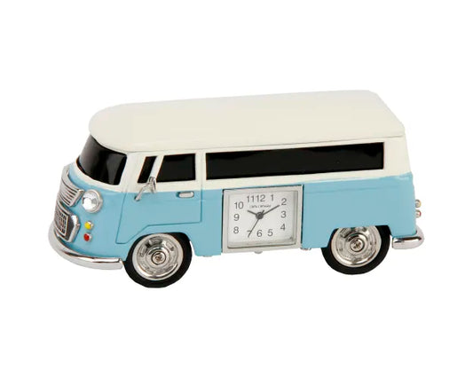 Miniature Blue VW Campervan Clock