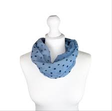 Polka Dot Print Scarf, Light Blue