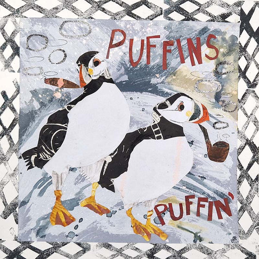 'Puffins Puffin' Greetings Card