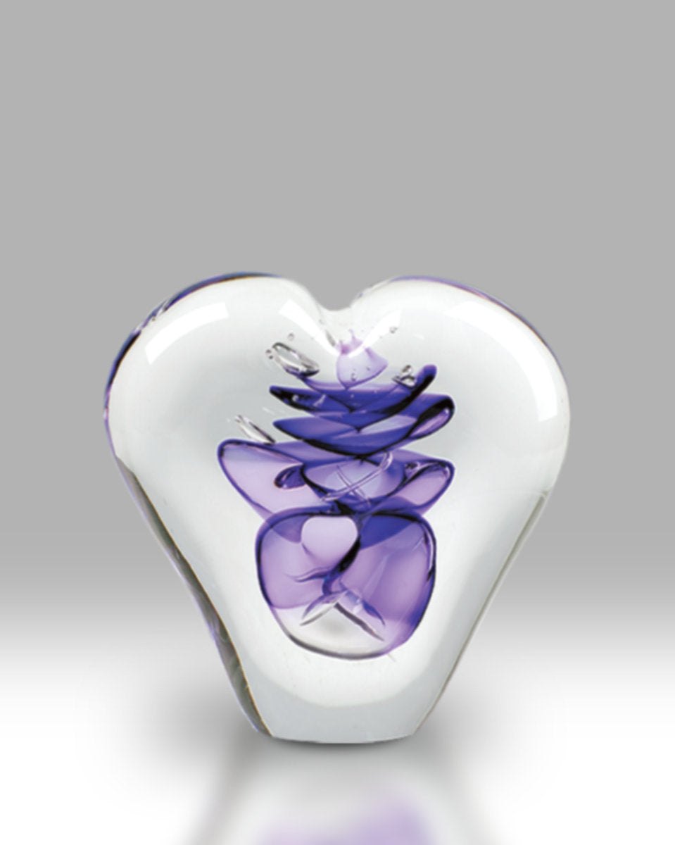 Crystal Passion Heart Paperweight - Purple