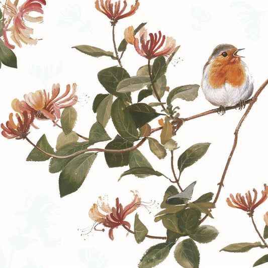 Countryside Blank Card - Floral Robin