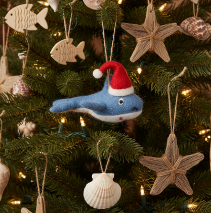 Handmade Hanging Felt Christmas Santa Jaws, 100% Wool