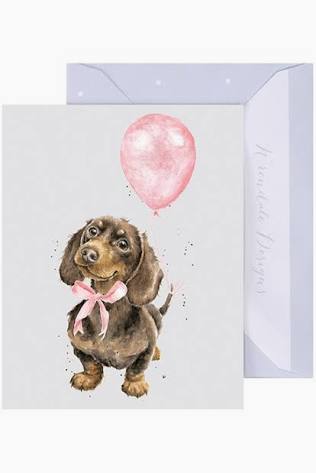 'Sausage Dog' Miniature Greetings Card