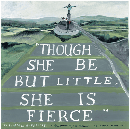 'Though she be Little, She is Fierce' Greetings Card