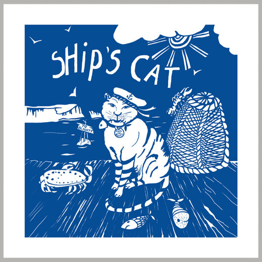 'Ships Cat' Greetings Card