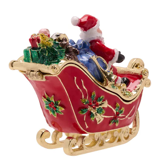 Santa's Christmas Sleigh Treasured Trinket Box