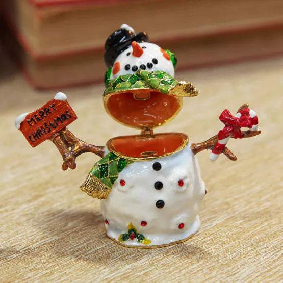 Snowman Treasured Trinket Box