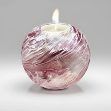 Friendship Glass Lustre Votive Tealight Holder - Red/White