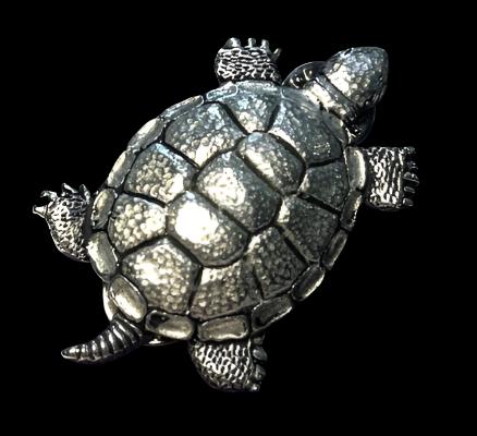 Cornish Pewter Large Turtle Brooch