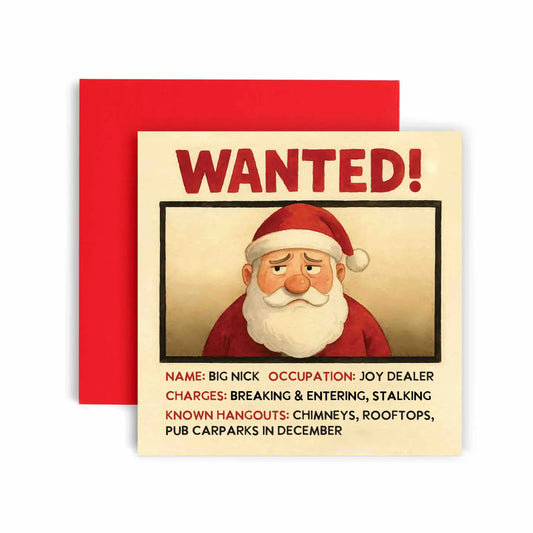 'Wanted Santa Poster' Christmas Card