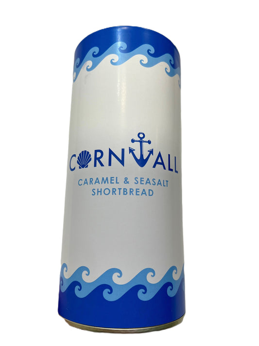 Caramel & Sea Salt Shortbread Tube - Cornwall Wave Pattern 200g