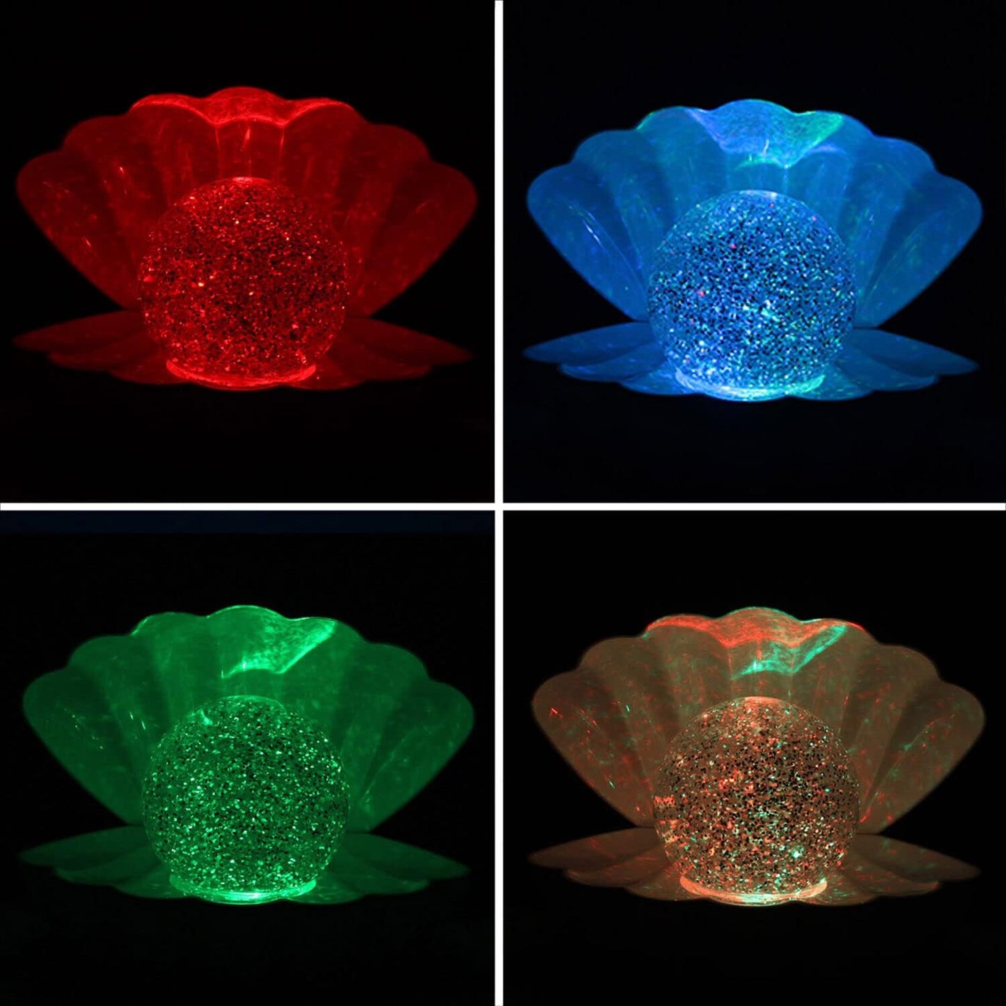 Colour Changing Mood Lamp Clam Shell - Metallic White