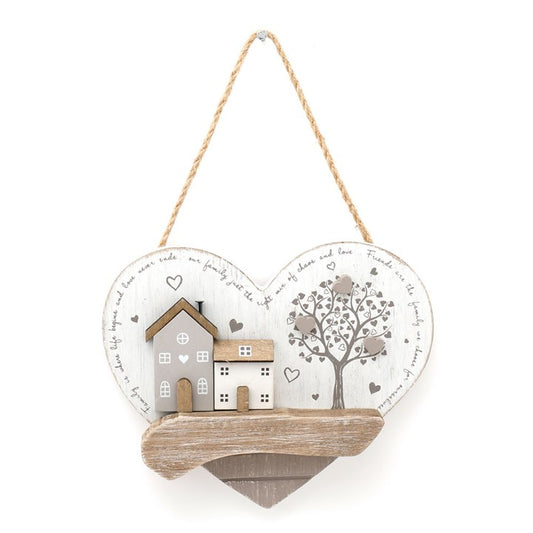 Wooden House Hanging Heart Sign