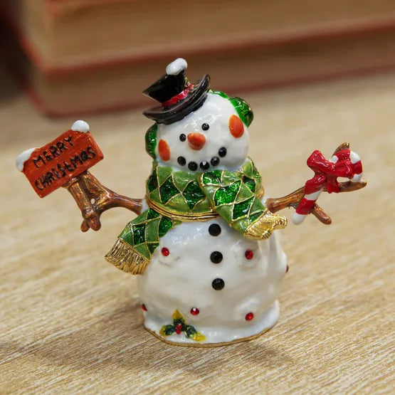 Snowman Treasured Trinket Box