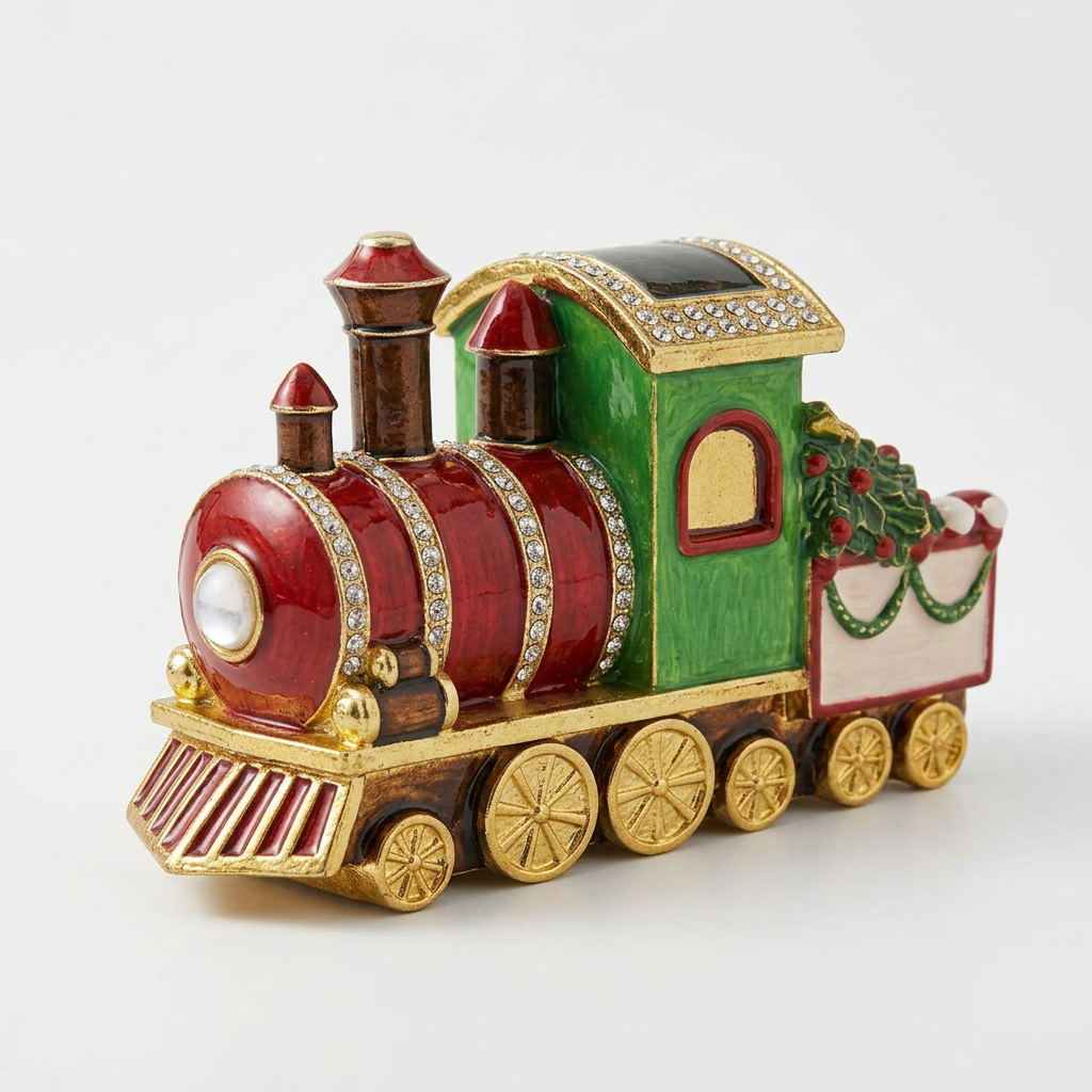 Christmas Train Treasured Trinket Box
