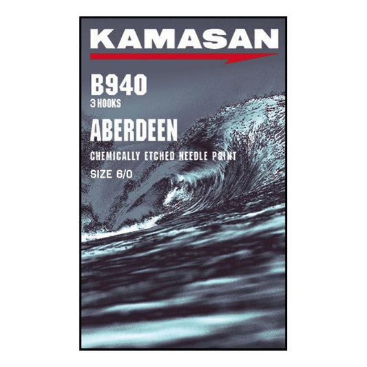 Kamasan B940 Aberdeen Hooks, Size 6/0, 3 Piece