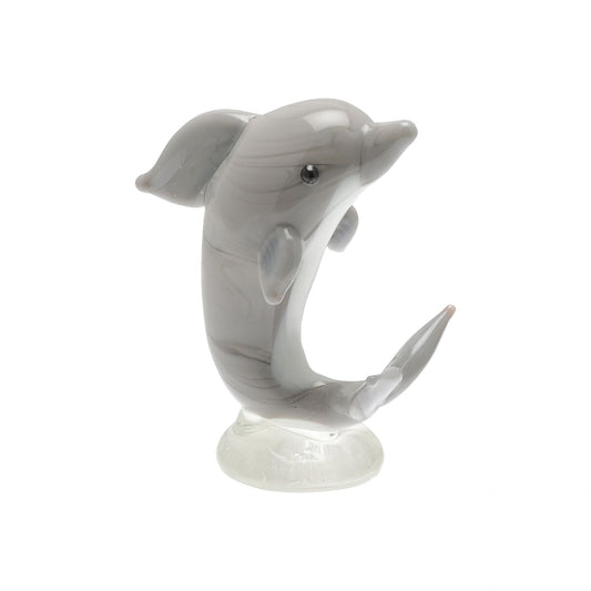 Grey Miniature Glass Dolphin