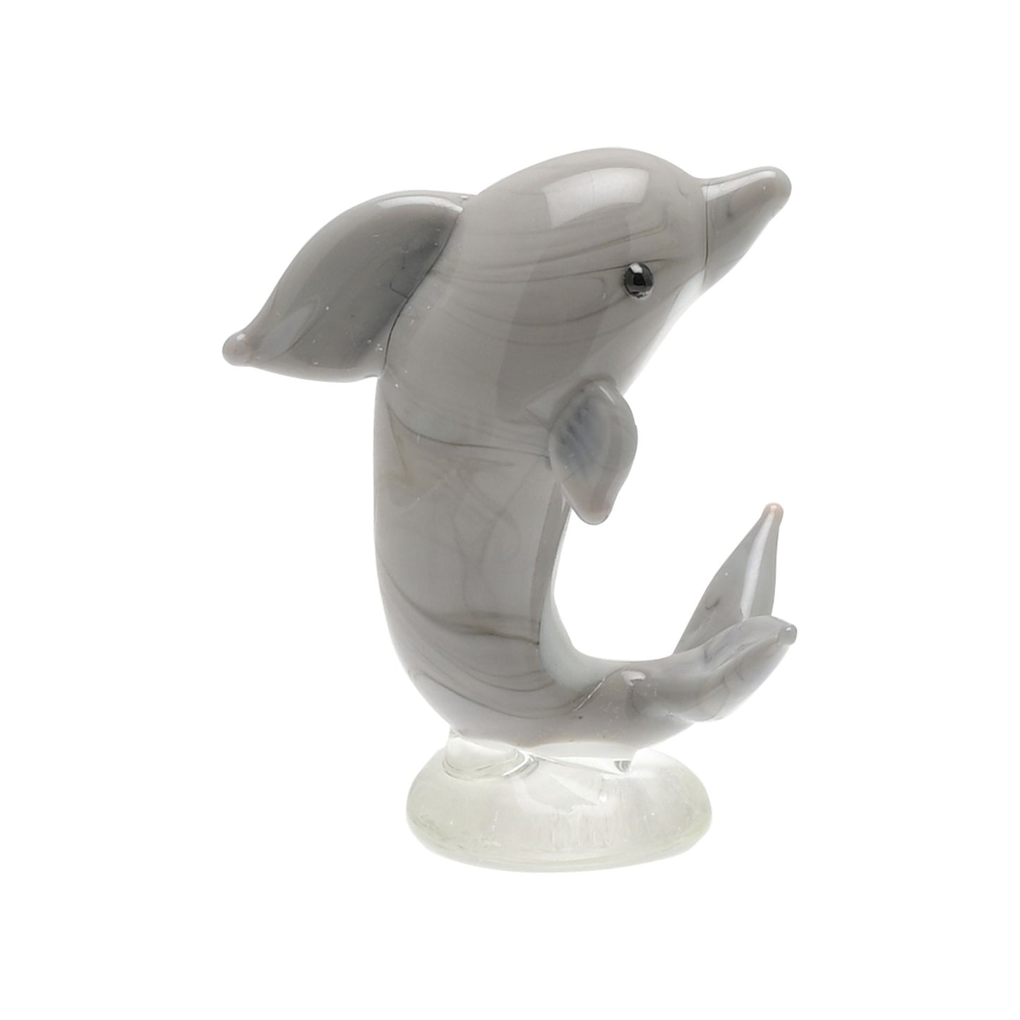 Grey Miniature Glass Dolphin