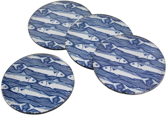 Blue Fish Glass Coaster