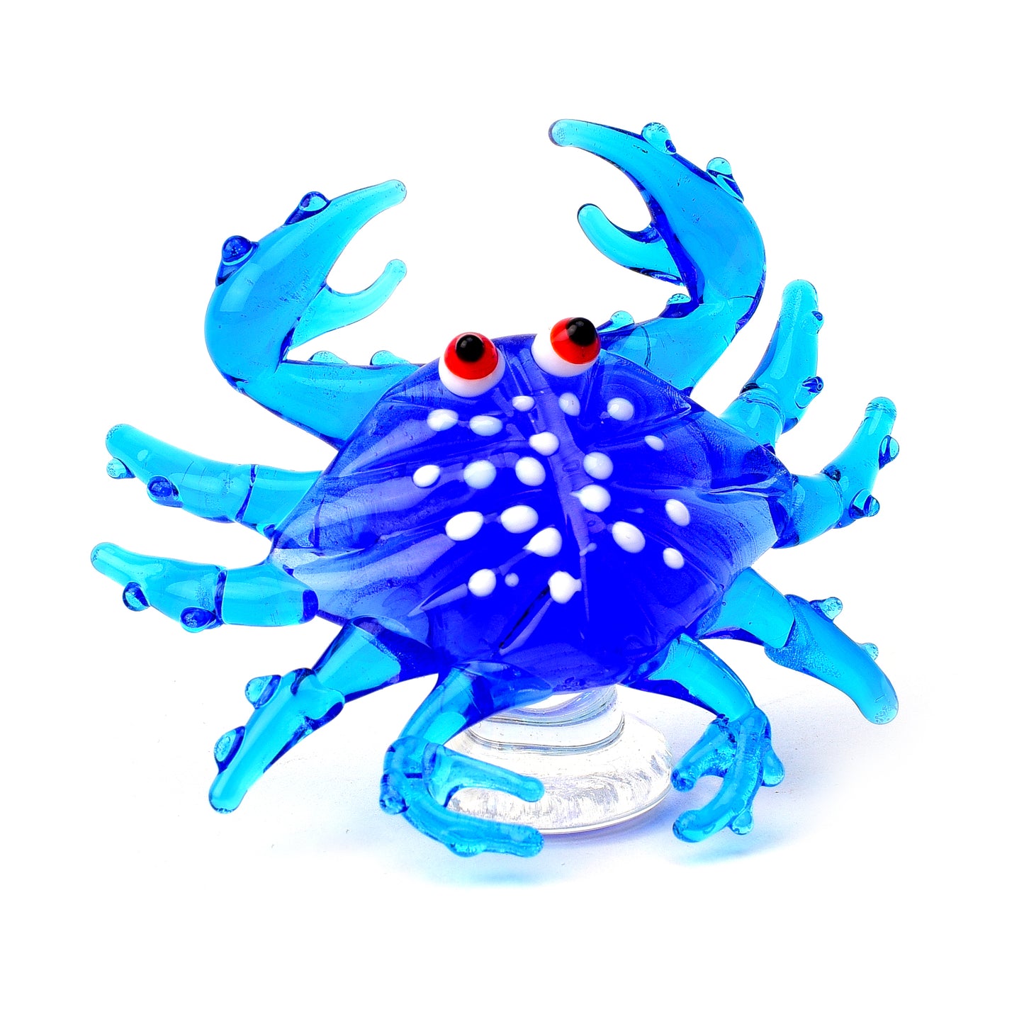 Hand Blown Glass Crab Figurine