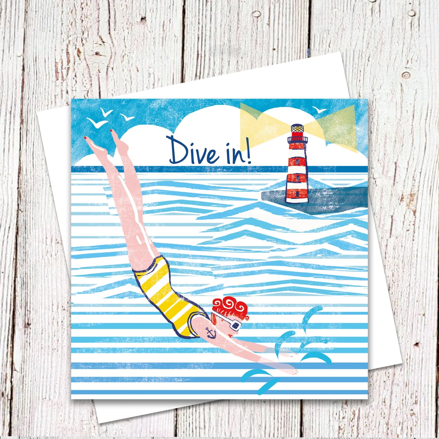 Dive in! Blank Card by Lou Mills