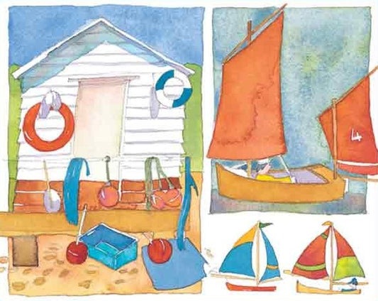 'Beside the Seaside Sailing Away' Greetings Card