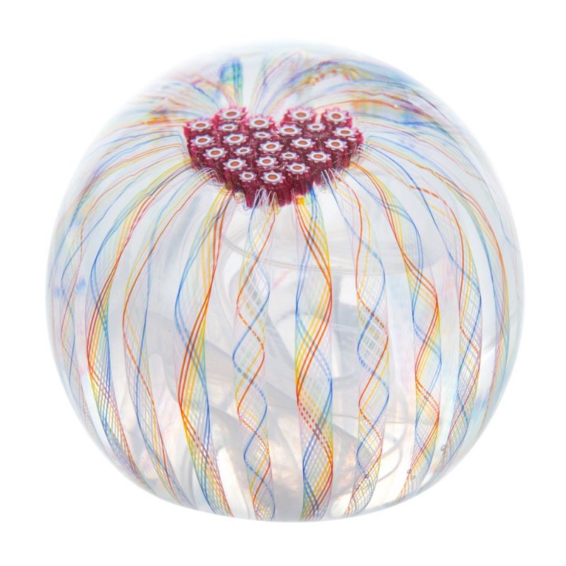 Millefiori Rainbow Crown Paperweight, Caithness Glass