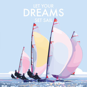 'Let Your Dreams Set Sail' Greetings Card by Becky Bettesworth