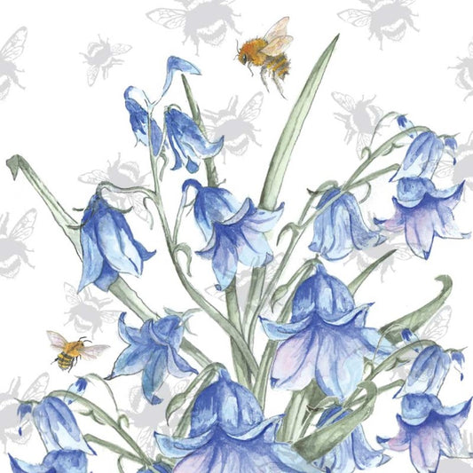 Bee-tanical Bluebell Greetings Card by Sarah Boddy