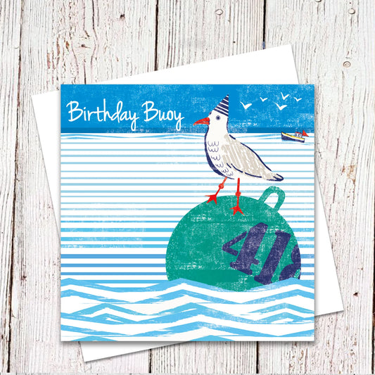 'Birthday Bouy' Blank Card by Lou Mills