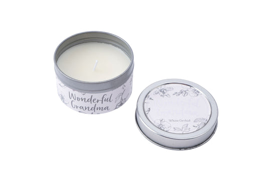 Wonderful Grandma, White Orchard, Tin Candle