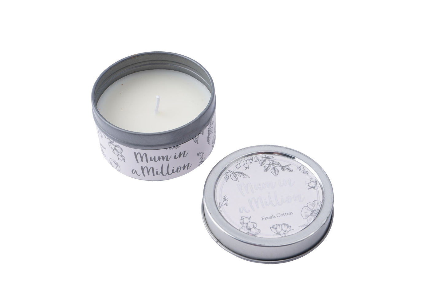 Mum in a Million, Fresh Cotton, Tin Candle