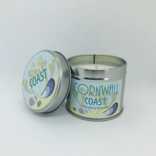 Cornwall Coast, Sea Breeze, Scented Soy Wax Candle in Tin