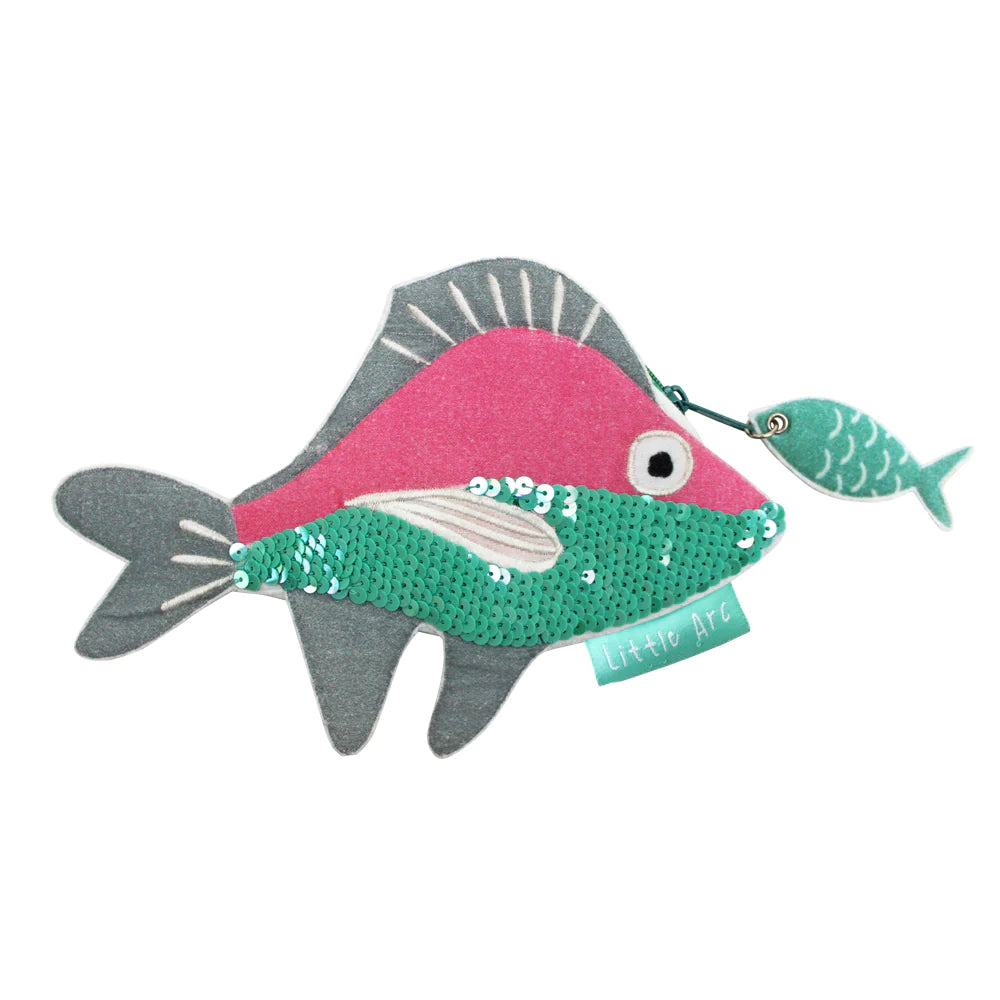 Little Arc Sequined Fish Shaped Coin Pouch