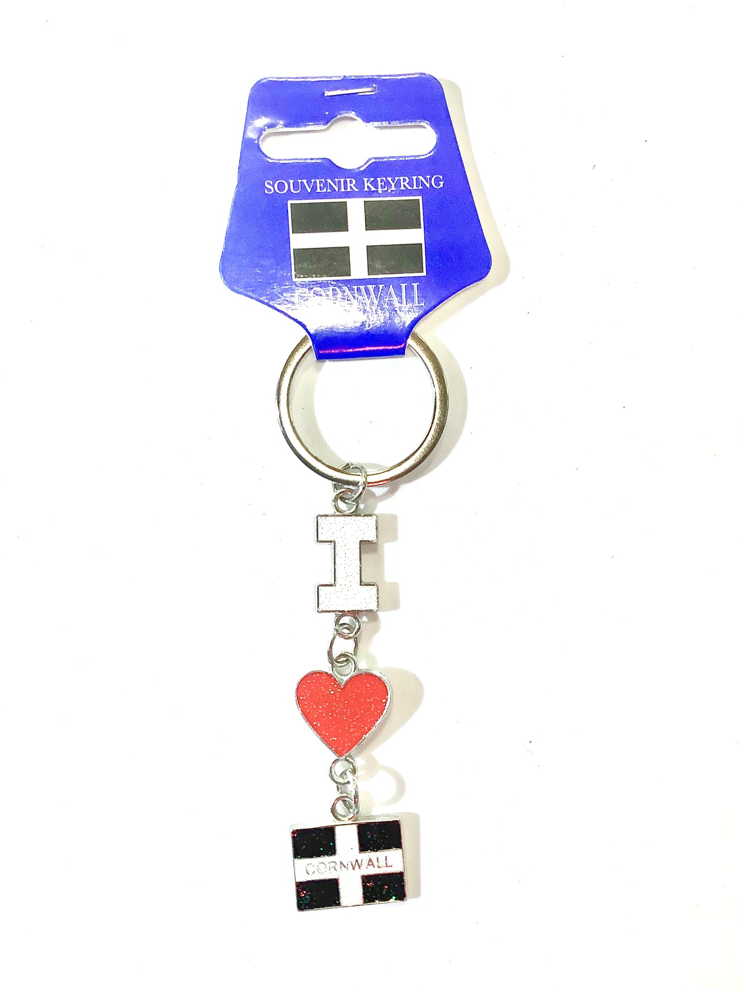 I/Heart/Cornwall Flag keyring