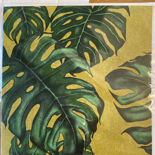 Verdant Monstera- Swiss Cheese Plant Card by Sarah Boddy