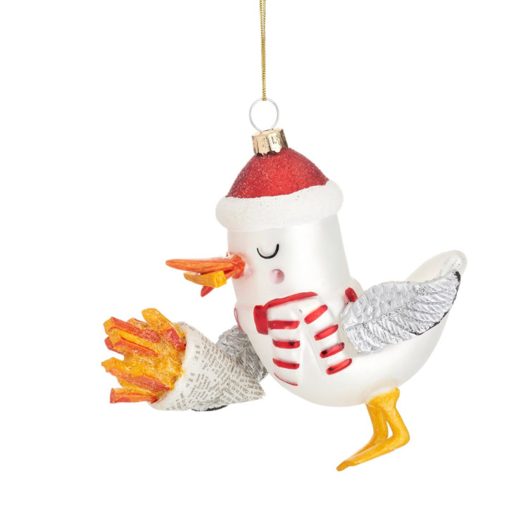 Sass & Belle Sneaky Seagull & Chips Shaped Christmas Decoration
