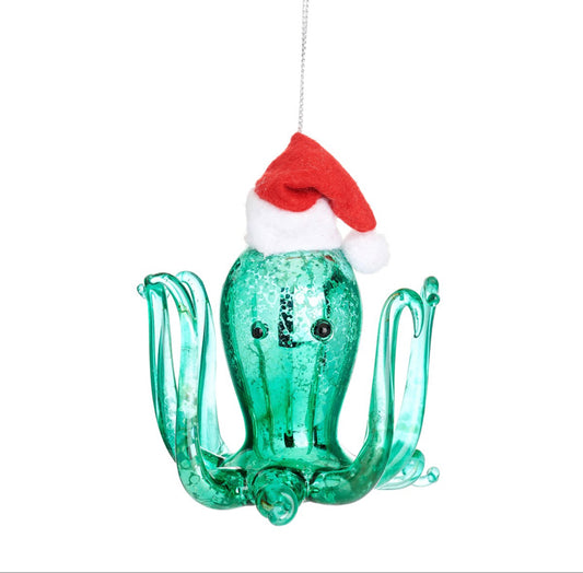 Sass & Belle Santa Octopus Shaped Christmas Decoration