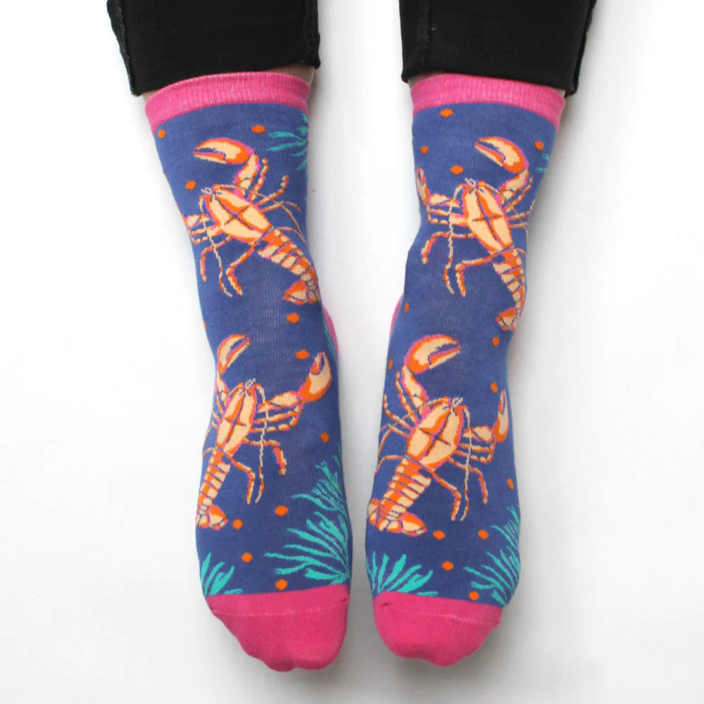 Bamboo Coral Lobster Socks