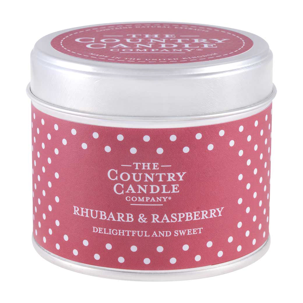 Polka Dot Tin Candle, Rhubarb and Raspberry