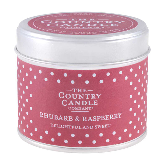 Polka Dot Tin Candle, Rhubarb and Raspberry