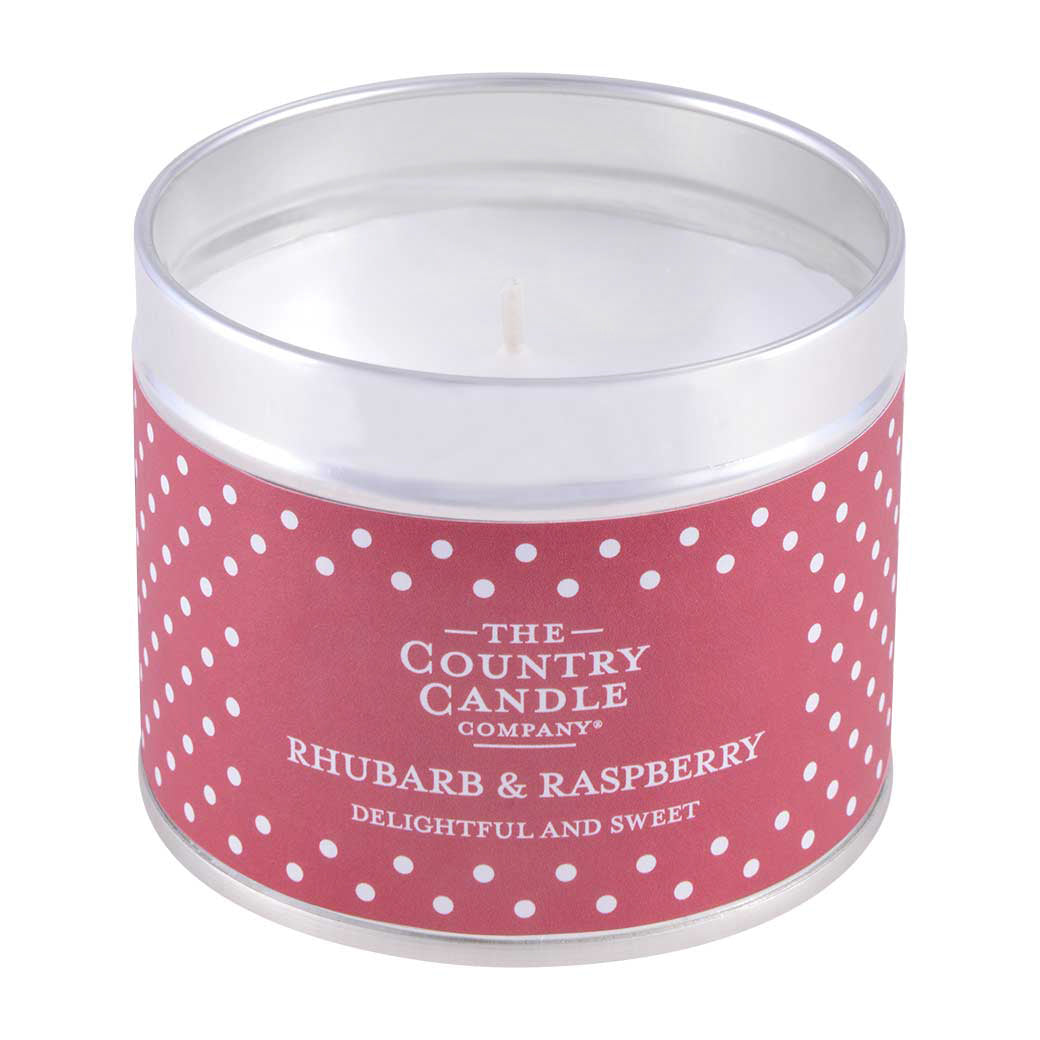 Polka Dot Tin Candle, Rhubarb and Raspberry