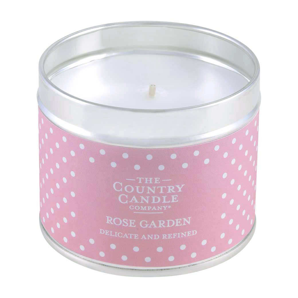 Polka Dot Tin Candle, Rose Garden