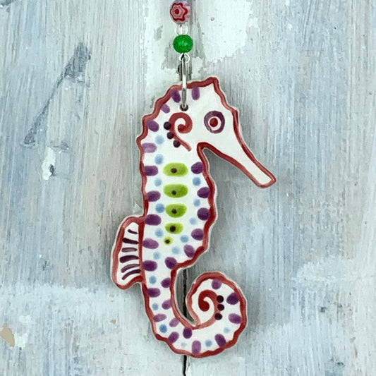 Colour Seahorse Ceramic Hanging Decoration